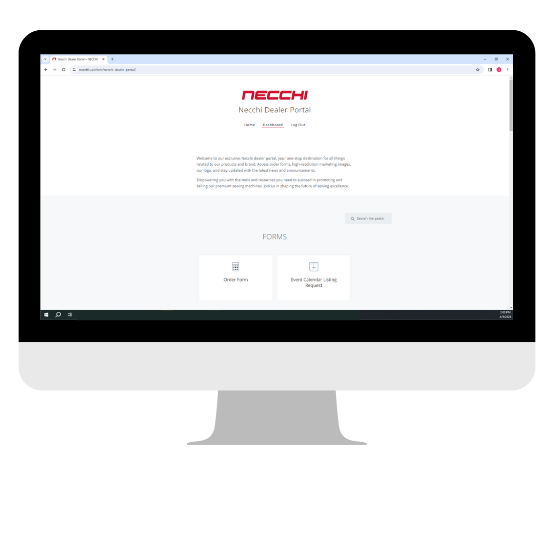 Necchi Dealer Portal Registration