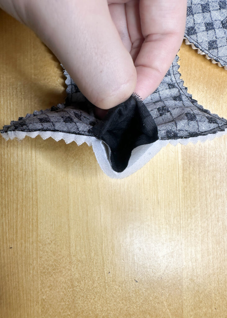 Opening to turn the fabric bat right sides out